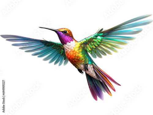 Hummingbird's Iridescent Display, no background