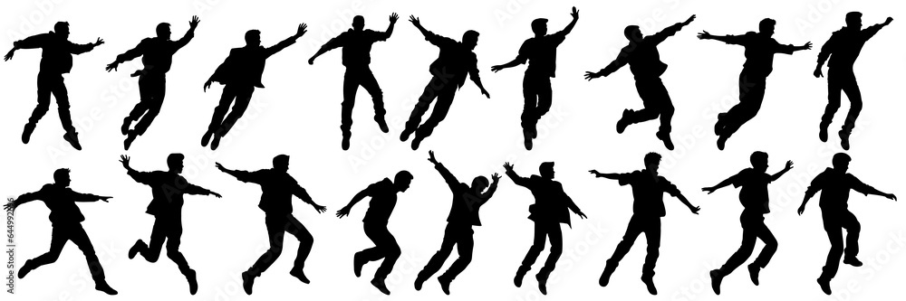 Dancer music and party silhouettes set, large pack of vector silhouette design, isolated white background