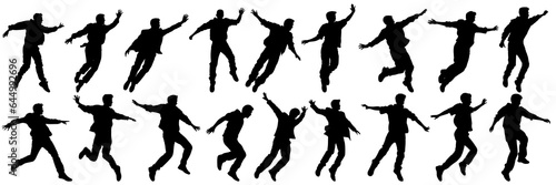 Dancer music and party silhouettes set, large pack of vector silhouette design, isolated white background © FutureFFX