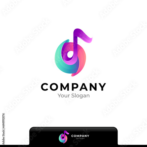 Letter T colorful logo