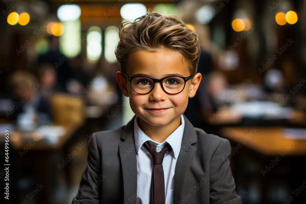 Charming image of a bespectacled young businessman in a suit and tie, encapsulating both cuteness and professionalism. Charming image of a bespectacled young businessman in a suit and tie, encapsulating both cuteness and professionalism.
