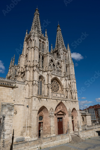 Burgos, Spain - August 4, 2023: Cathedral of the city of Burgos, Spain