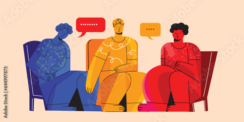 Group of abstract diverse people. colorful cartoon character teamwork, togetherness, friendship concept vector illustration.