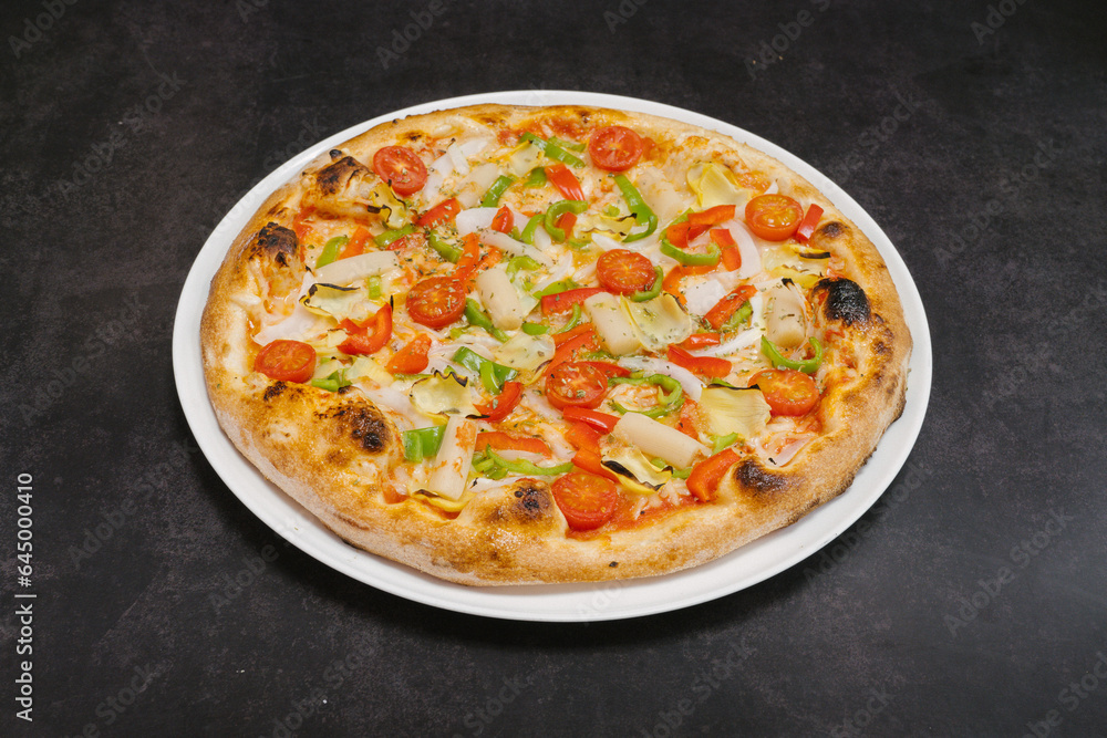 pizza on a plate pizza on a plate