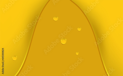 Organic serum or argan bubbles. Liquid golden drops of water, honey or oil. Collagen cosmetic essence. Falling gasoline yellow droplet.