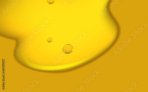 Organic serum or argan bubbles. Liquid golden drops of water, honey or oil. Collagen cosmetic essence. Falling gasoline yellow droplet.
