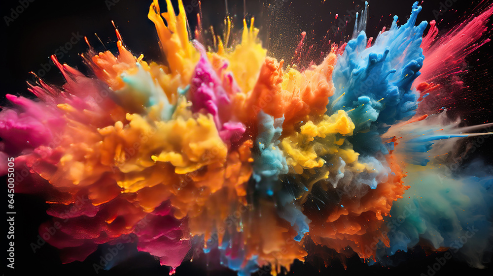 Framed Explosion, Bright color. Generative Ai