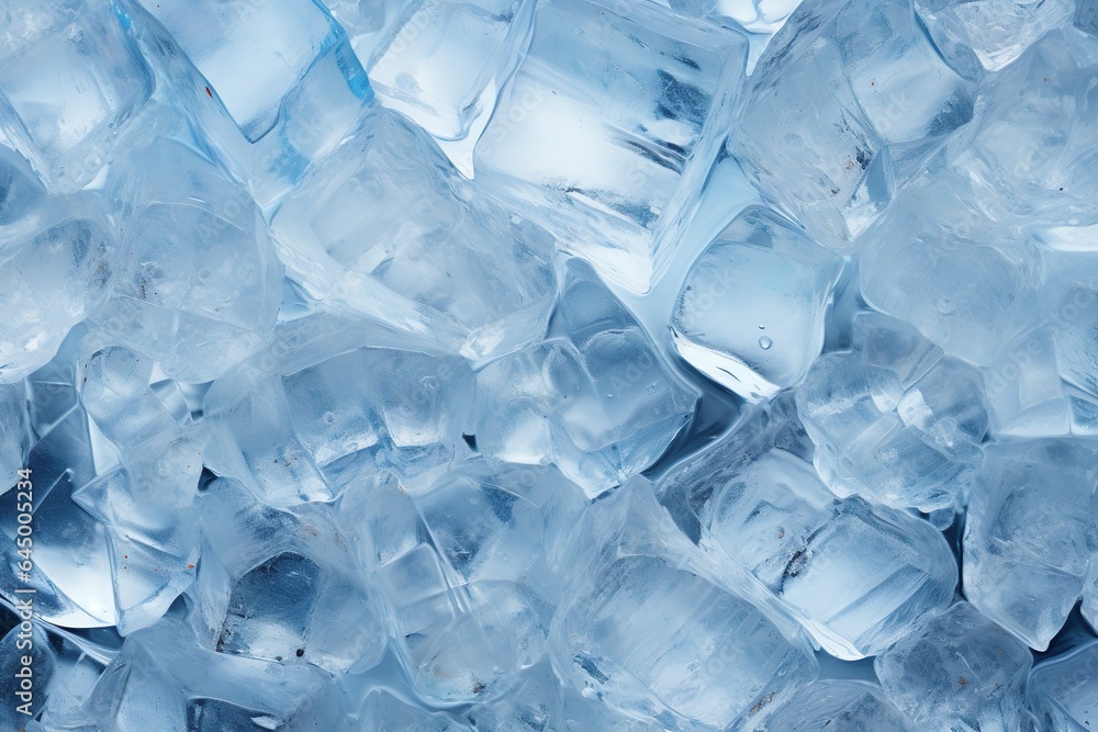 Top close view of Frozen Ice Cubes Crystals background. Top close view of Frozen Ice Cubes Crystals background.