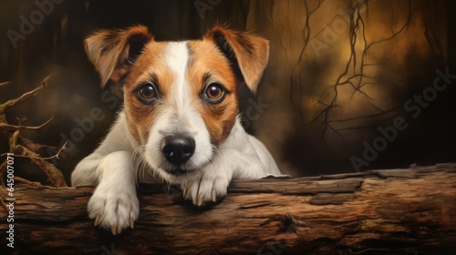 jack russell terrier lying down on the ground