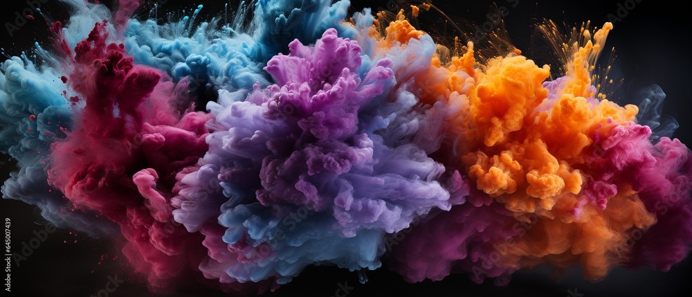 Explosion of coloured powder. Explosion of coloured powder.