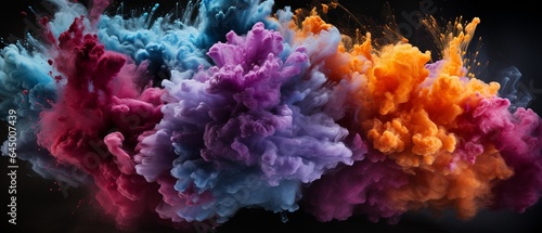 Explosion of coloured powder.
