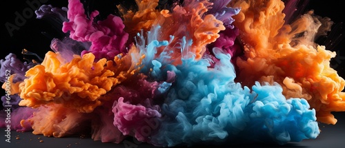 Explosion of coloured powder.