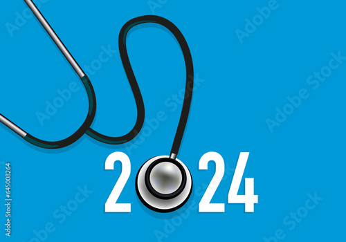 La cardiologie en 2024 avec un stéthoscope pour symboliser le système de santé et les équipes médicales mobilisées contre les maladies cardiovasculaires.