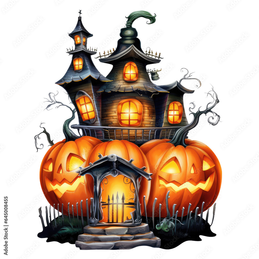 Watercolor Halloween Pumpkin (AI Generated)