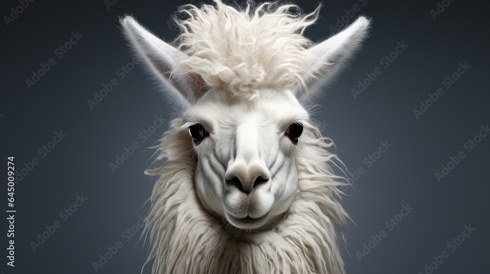 white llama head wild or farm animal