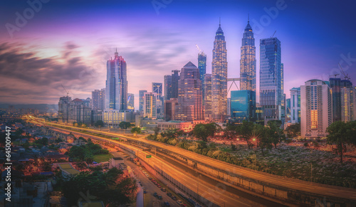 Cityscape of Kuala lumpur city skyline at sunrise in Malaysia. © nuttawutnuy