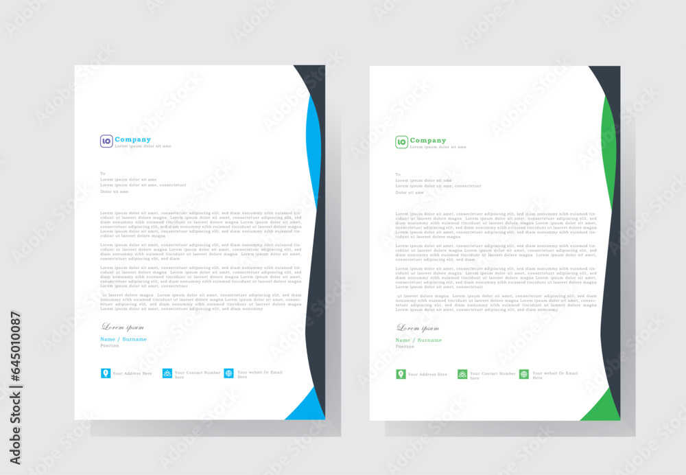Business style letter head templates for your project design, Vector illustration. Business style letter head templates for your project design, Vector illustration.