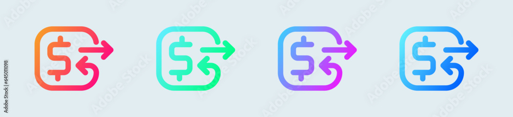 Transfer line icon in gradient colors. Exchange signs vector illustration. Transfer line icon in gradient colors. Exchange signs vector illustration.