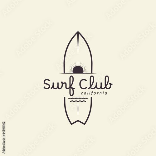 Surfboard Vintage Logo Template.