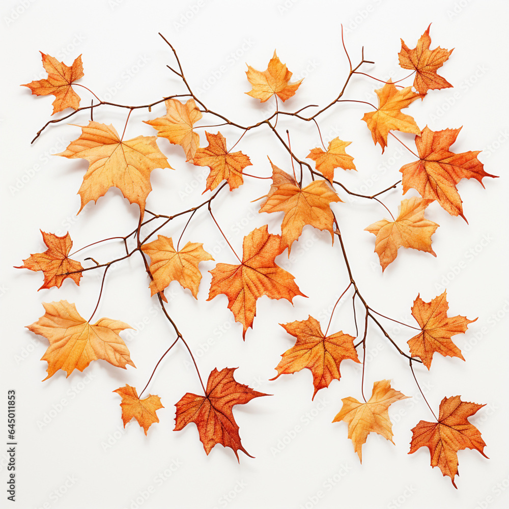Illustration of a colorful array of autumn leaves, a vibrant tapestry of nature's farewell to summer Illustration of a colorful array of autumn leaves, a vibrant tapestry of nature's farewell to summer