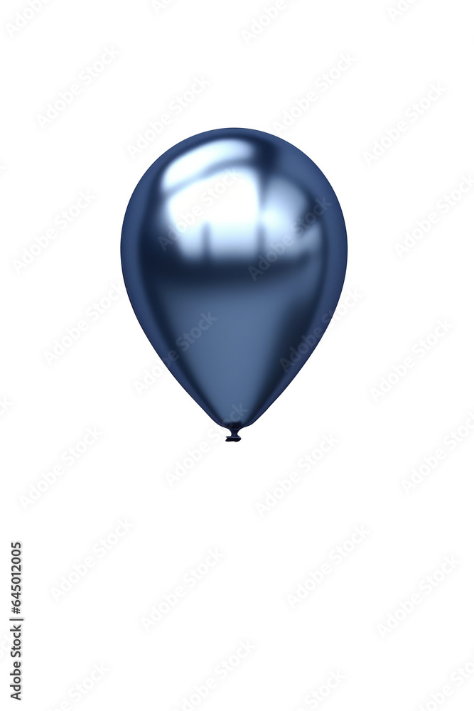 blue helium balloon. Birthday balloon flying for party and celebrations. Isolated on white background. Generative AI