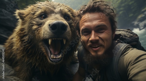 Close Encounter with a Wild Bear: The Influencer's Heart-Pounding Selfie
