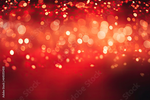 red glitter lights background. Copy space