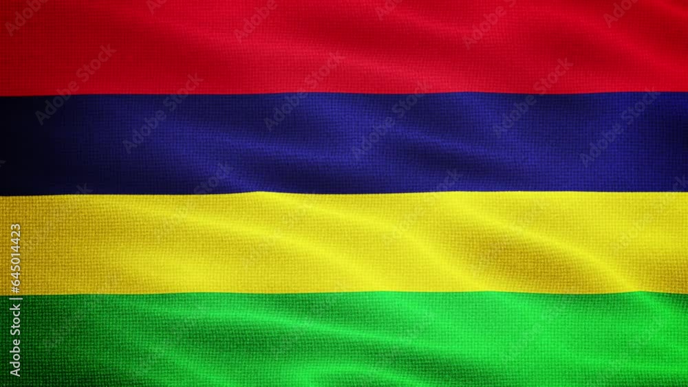 Natural Waving Fabric Texture Of Mauritius National Flag Graphic Background, Seamless Loop Natural Waving Fabric Texture Of Mauritius National Flag Graphic Background, Seamless Loop