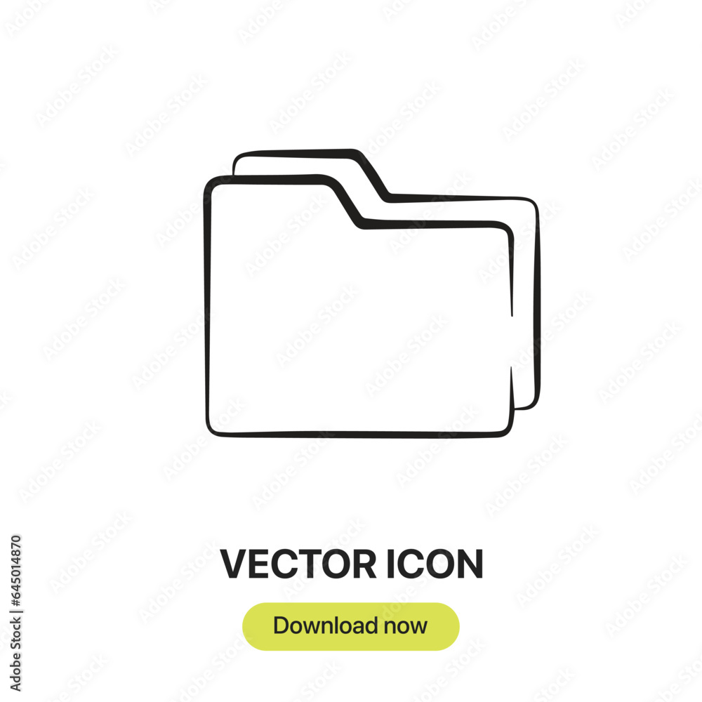 Folder icon vector. Linear-style sign for mobile concept and web design. Folder symbol illustration. Pixel vector graphics - Vector.
Folder icon vector. Linear-style sign for mobile concept and web design. Folder symbol illustration. Pixel vector graphics - Vector.