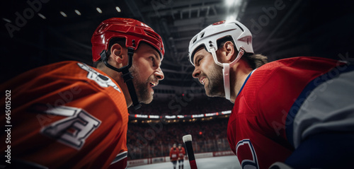 The exhilarating world of hockey: the clash between teammates.