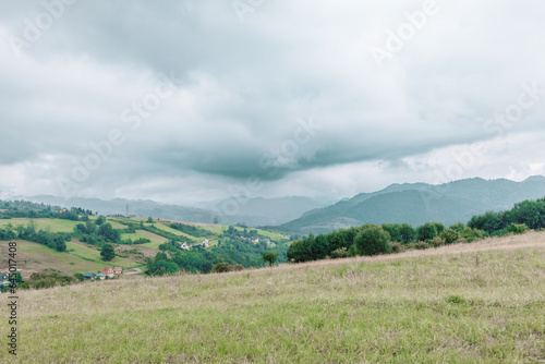 Mountain valley landscape panorama. High quality photo
