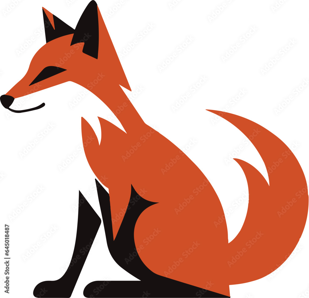 Obraz premium Red fox flat icon