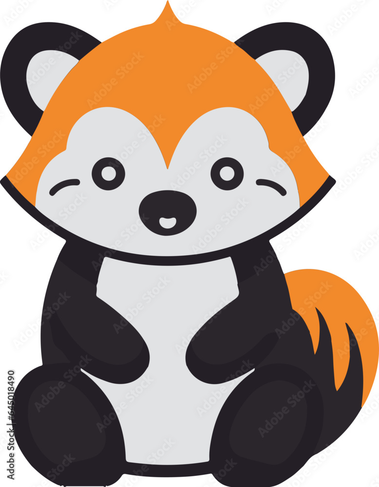 Obraz premium Red panda flat icon