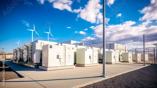 batteries for green energy storage, wind and solar energy © edojob