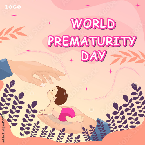 Social media template World Prematurity day health care pregnancy aware breast cancer month