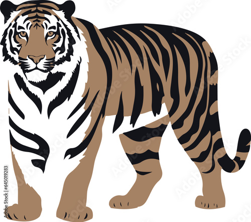 Siberian tiger flat icon