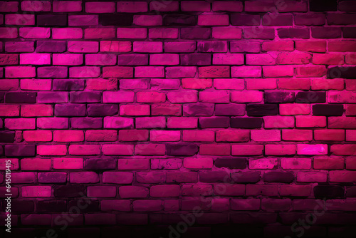 Brick Wall In Fuchsia Fusion Neon Colors