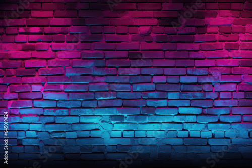 Brick Wall In Fuchsia Fusion Neon Colors