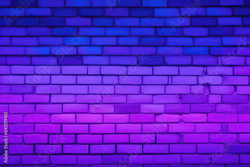 A Brick Wall With A Purple Light In The Middle