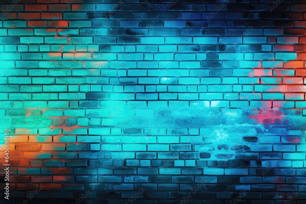 A Brick Wall With A Painting On It A Brick Wall With A Painting On It