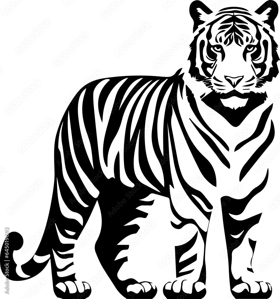 Obraz premium Sumatran tiger flat icon