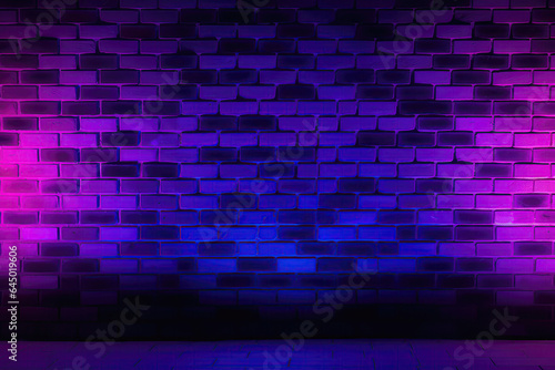 Brick Wall In Purple Haze Neon Colors