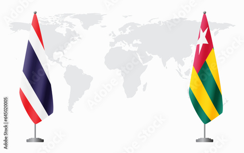 Thailand and Togo flags for official meeting