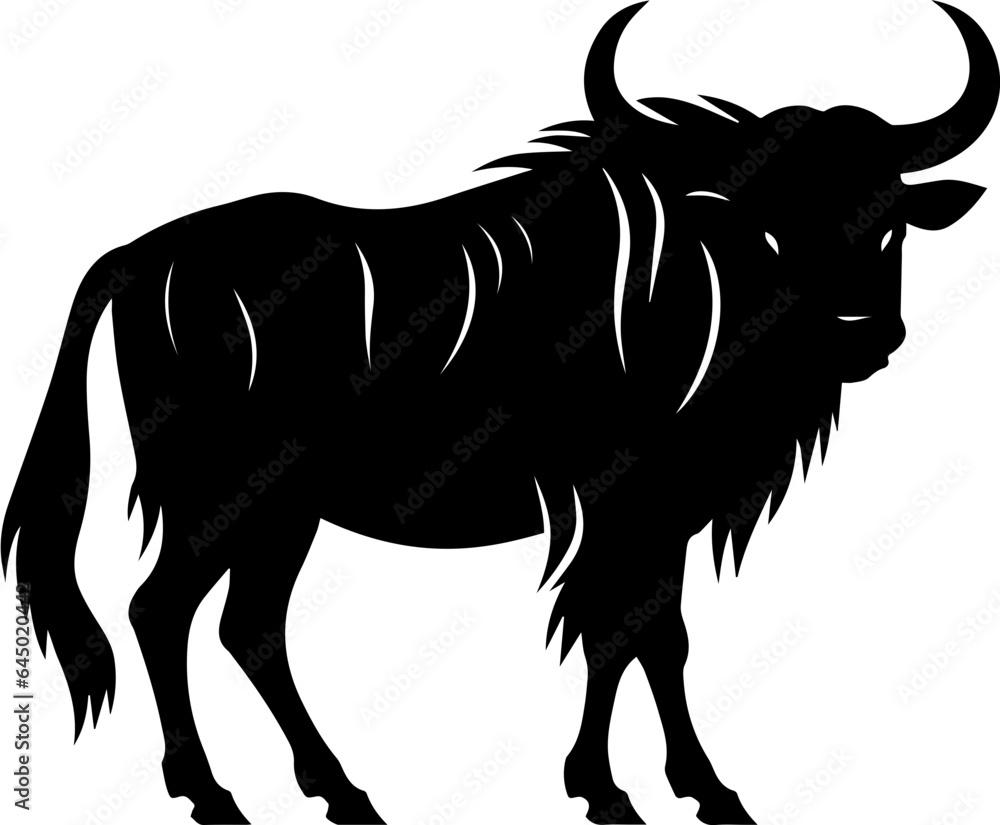 Wildebeest Silhouette flat icon
