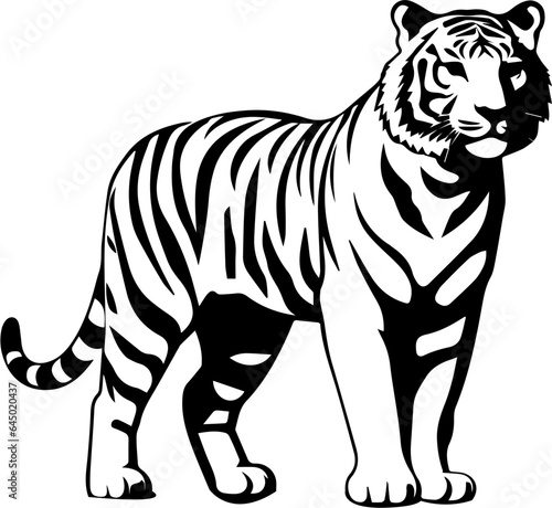 White tiger flat icon