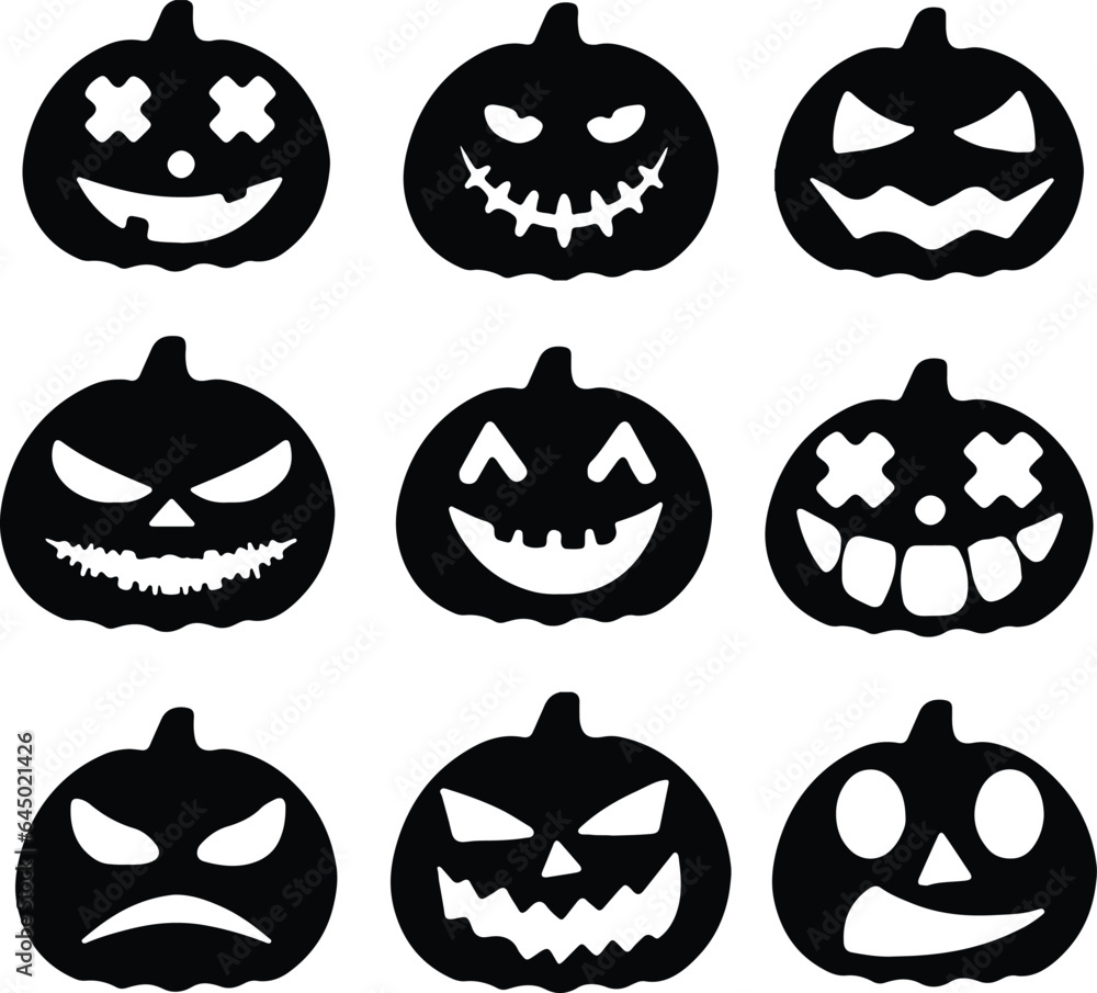 Obraz premium Pumpkin Silhouette Vector Pack