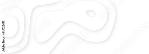 abstract curve line white background. Soft smooth lines curving abstract white paper cut banner. Geometric layered curve line white vector background. White waves decorative papercut design.
