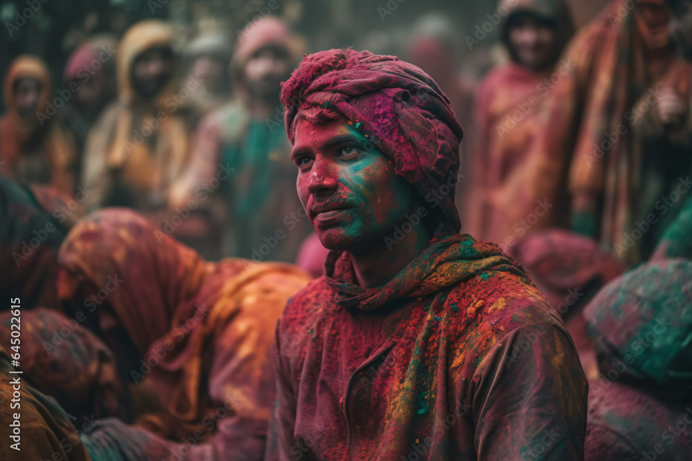 People celebrating Holi in India