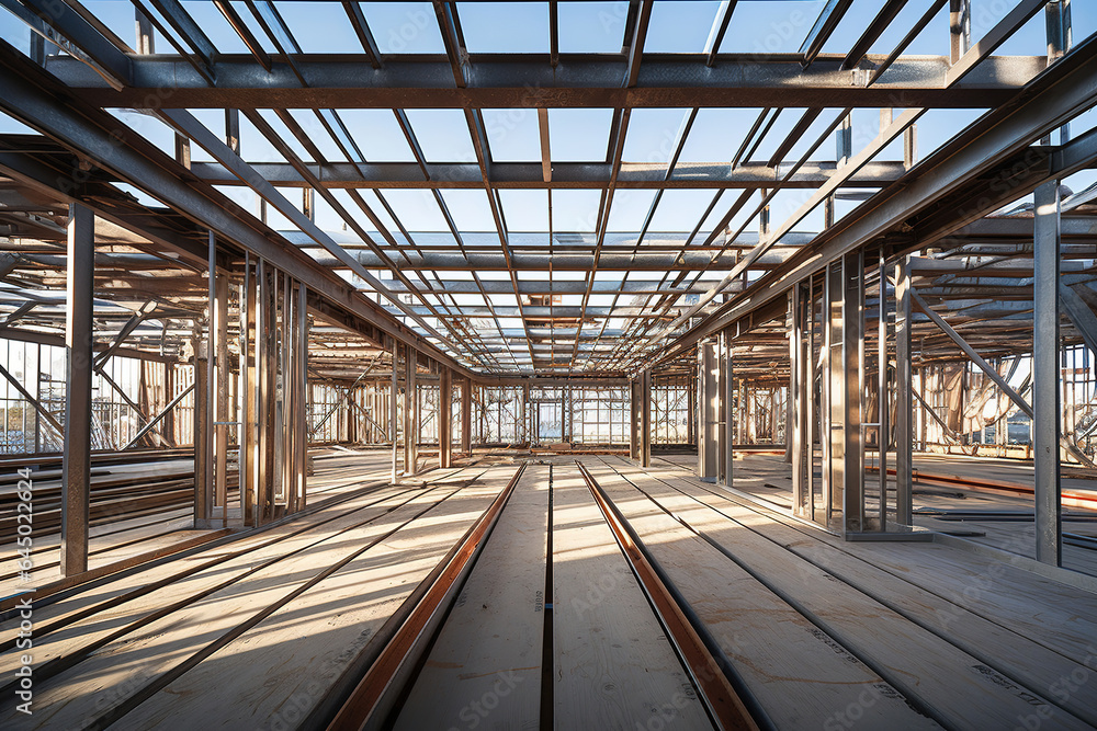 New building construction framing.