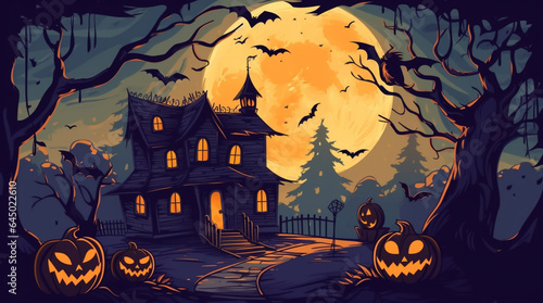 Hand drawn halloween banner